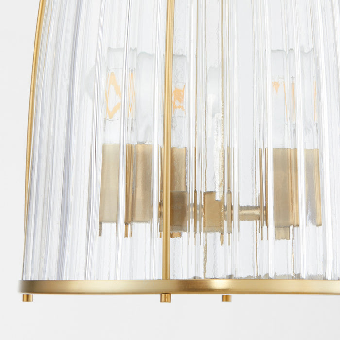 Quorum 863-3-80 Three Light Pendant, Aged Brass