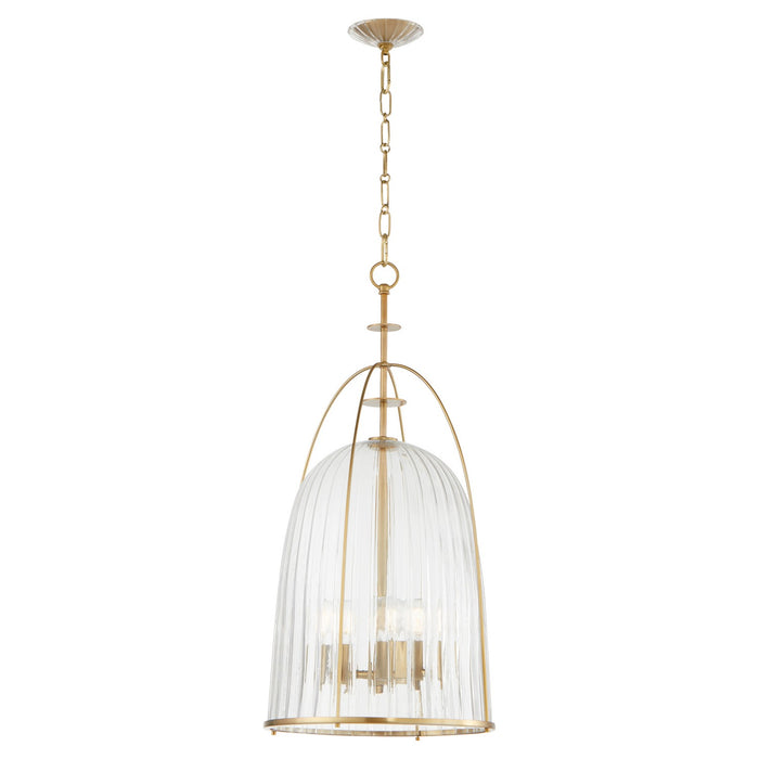 Quorum 864-3-80 Three Light Pendant, Aged Brass