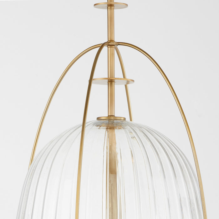 Quorum 864-3-80 Three Light Pendant, Aged Brass