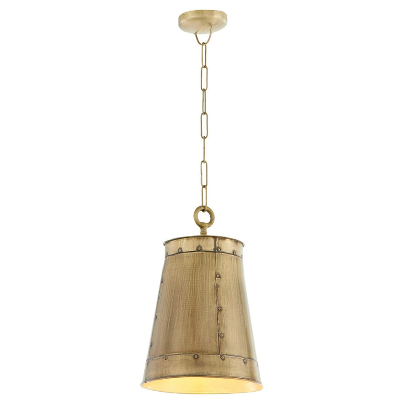 Quorum 87-1-75 One Light Pendant, Artisan Brass