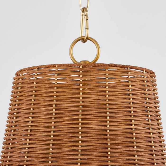 Quorum 8893-13-80 Three Light Pendant, Aged Brass