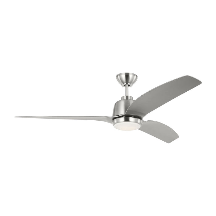 Visual Comfort Fan 3AVLR60BSD 60" Ceiling Fan, Brushed Steel