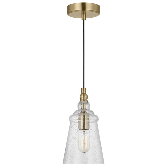 Generation Lighting P1449SB One Light Mini Pendant, Satin Brass