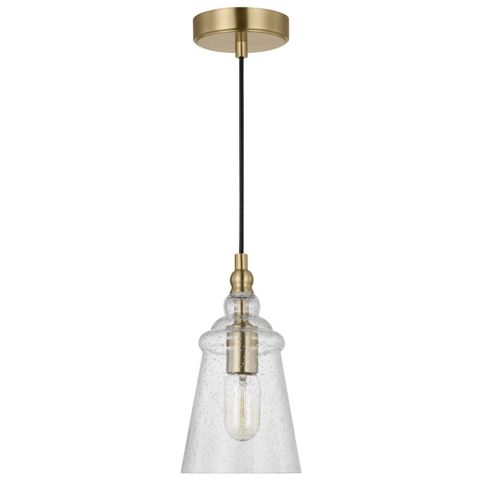 Generation Lighting P1449SB One Light Mini Pendant, Satin Brass