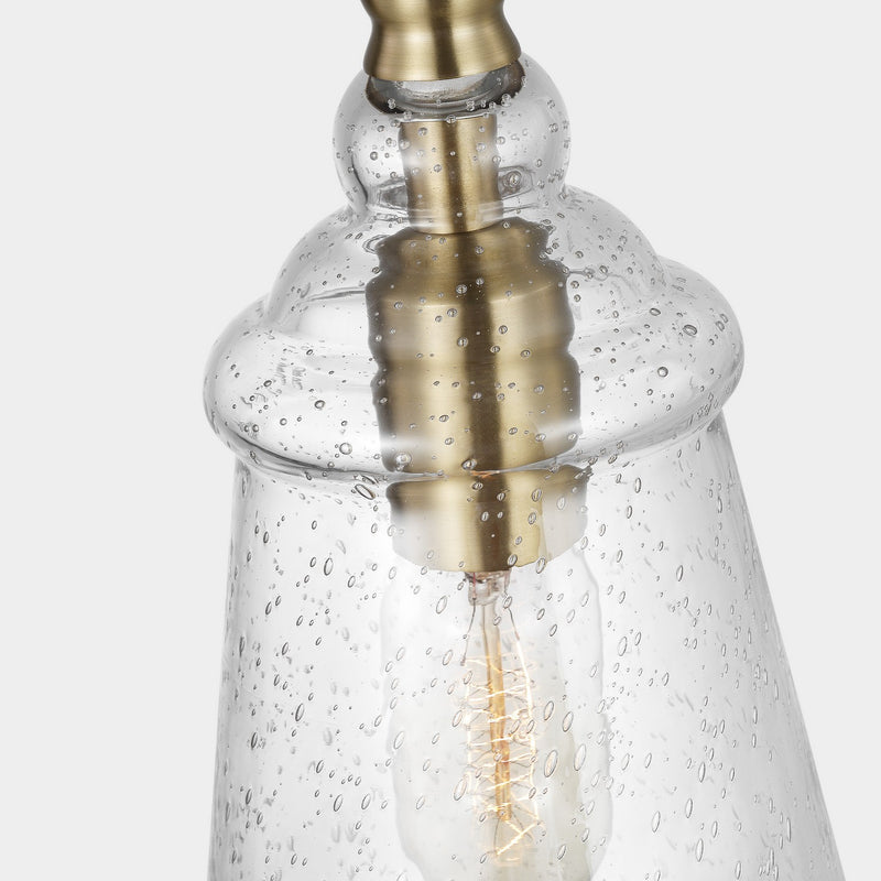 Generation Lighting P1449SB One Light Mini Pendant, Satin Brass