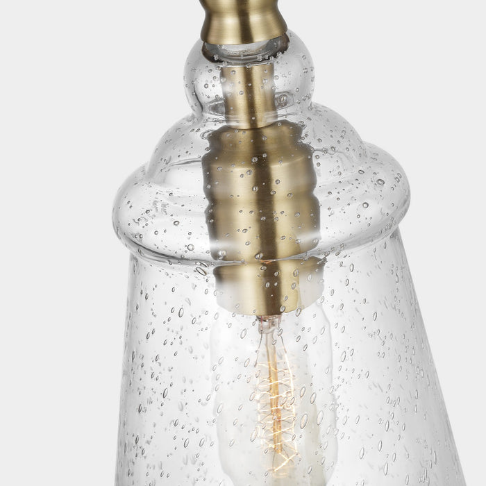 Generation Lighting P1449SB One Light Mini Pendant, Satin Brass