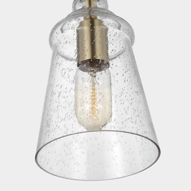 Generation Lighting P1449SB One Light Mini Pendant, Satin Brass