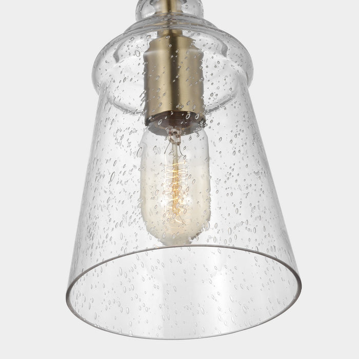 Generation Lighting P1449SB One Light Mini Pendant, Satin Brass