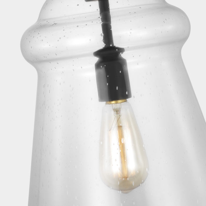 Generation Lighting P1459MBK One Light Pendant, Midnight Black