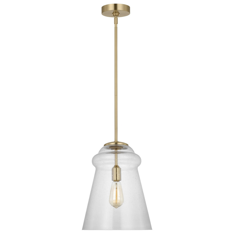 Generation Lighting P1459SB One Light Pendant, Satin Brass