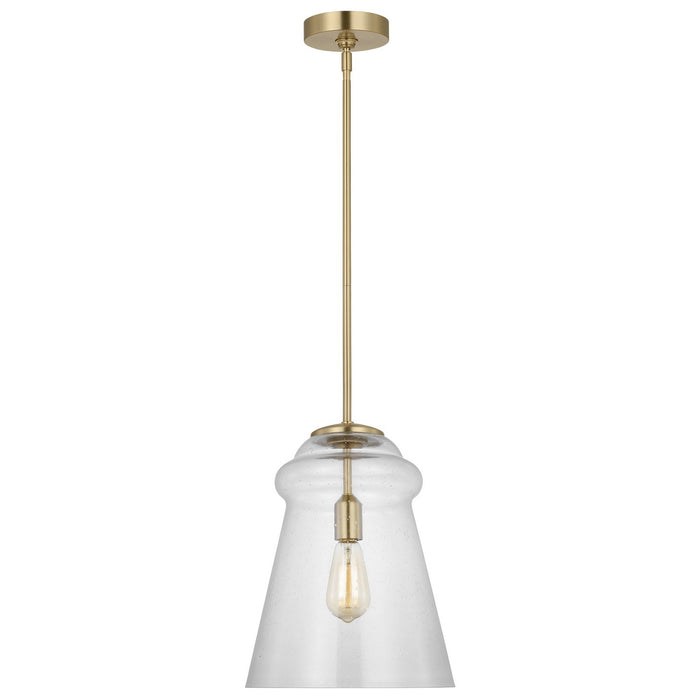 Generation Lighting P1459SB One Light Pendant, Satin Brass