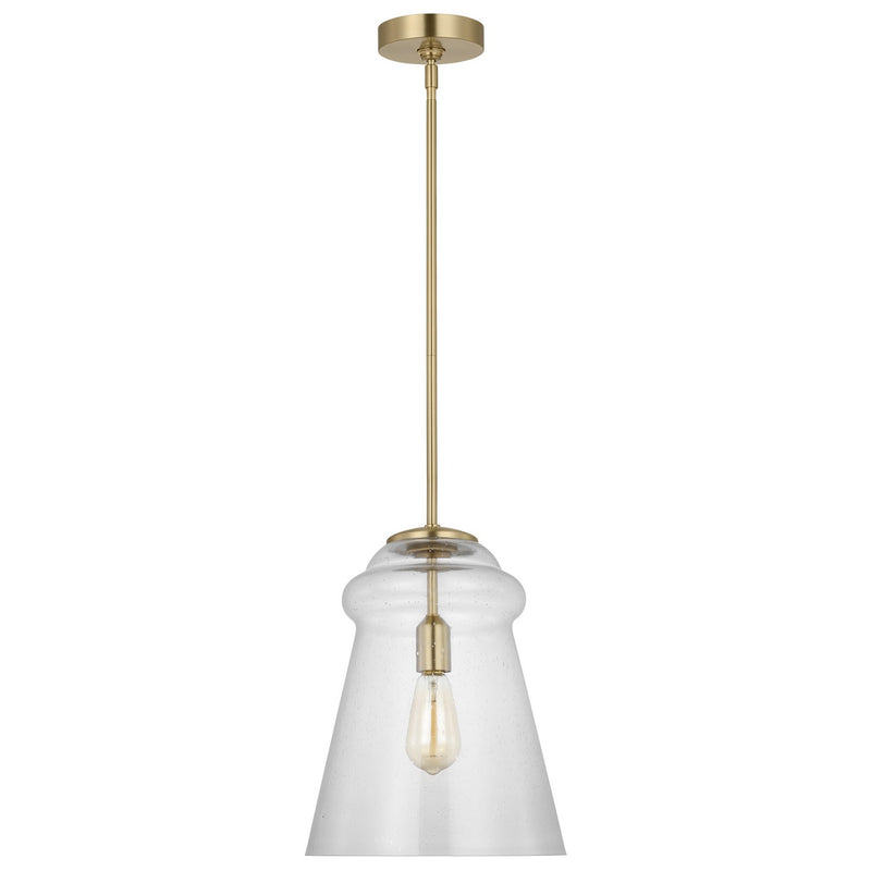 Generation Lighting P1459SB One Light Pendant, Satin Brass