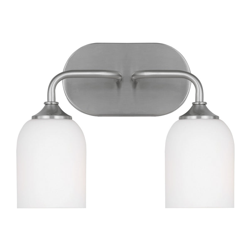 Generation Lighting GLV1022BS Two Light Vanity, Brushed Steel