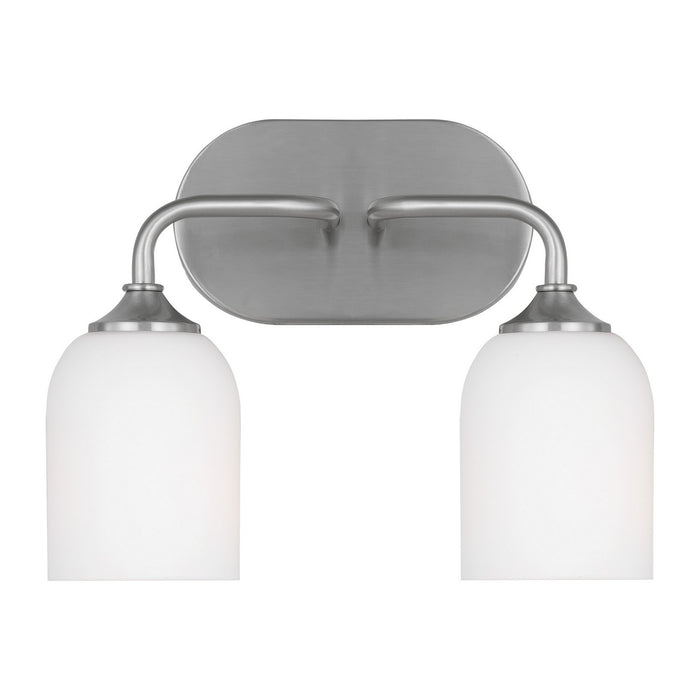 Generation Lighting GLV1022BS Two Light Vanity, Brushed Steel
