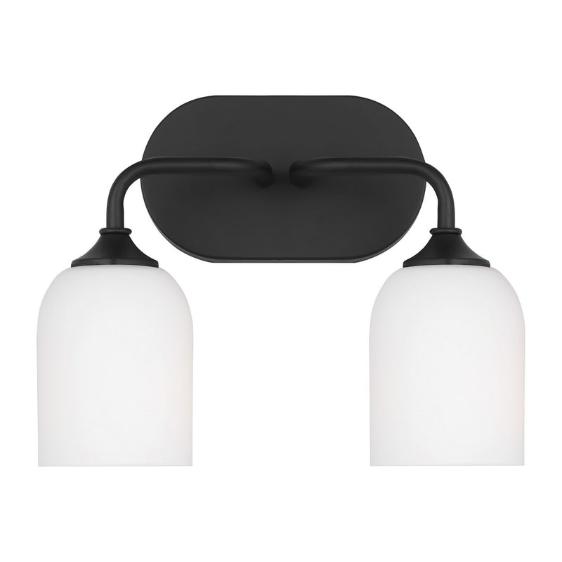 Generation Lighting GLV1022MBK Two Light Vanity, Midnight Black