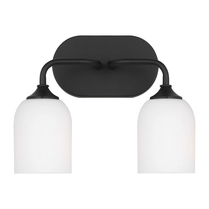 Generation Lighting GLV1022MBK Two Light Vanity, Midnight Black