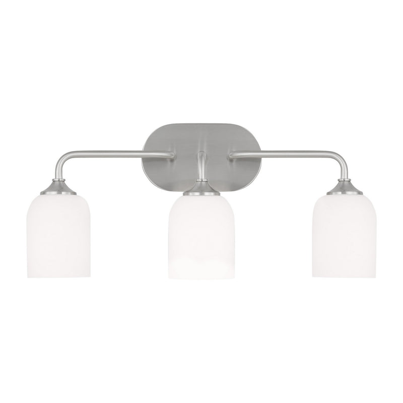 Generation Lighting GLV1023BS Three Light Vanity, Brushed Steel