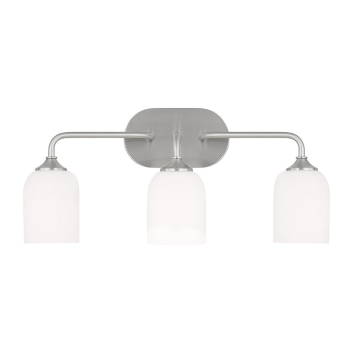 Generation Lighting GLV1023BS Three Light Vanity, Brushed Steel