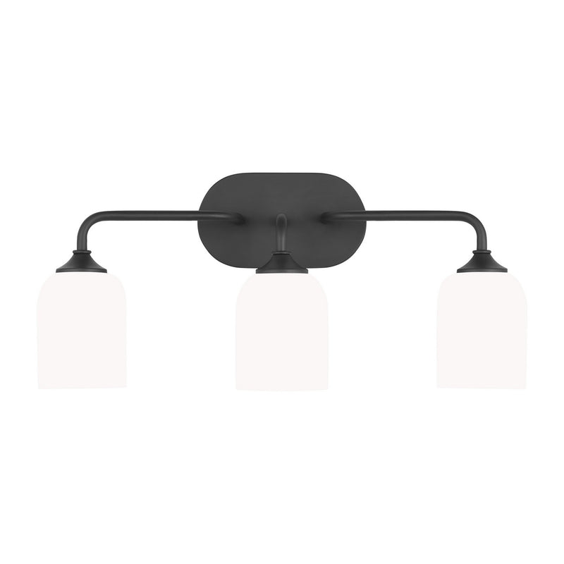 Generation Lighting GLV1023MBK Three Light Vanity, Midnight Black
