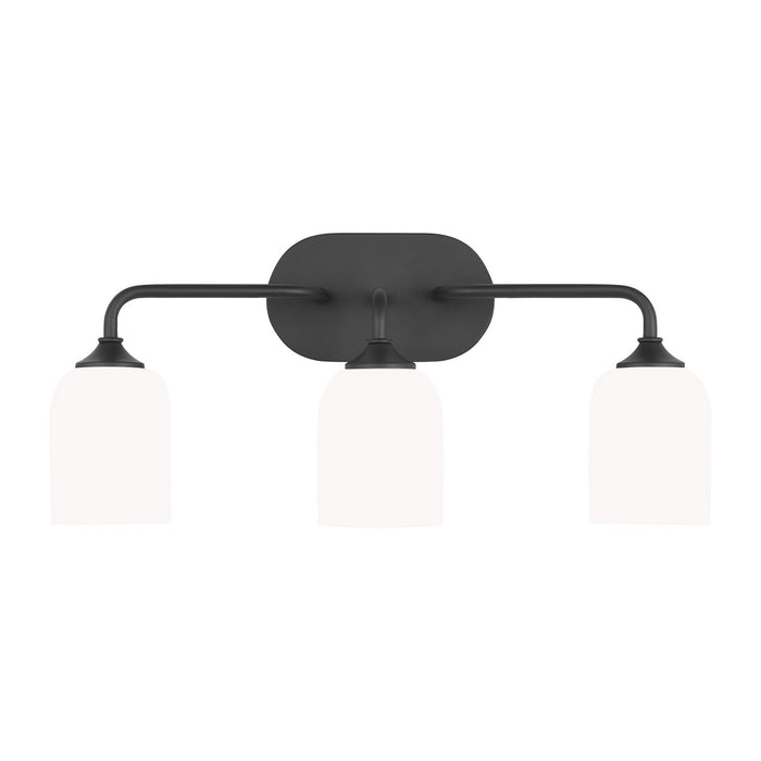 Generation Lighting GLV1023MBK Three Light Vanity, Midnight Black