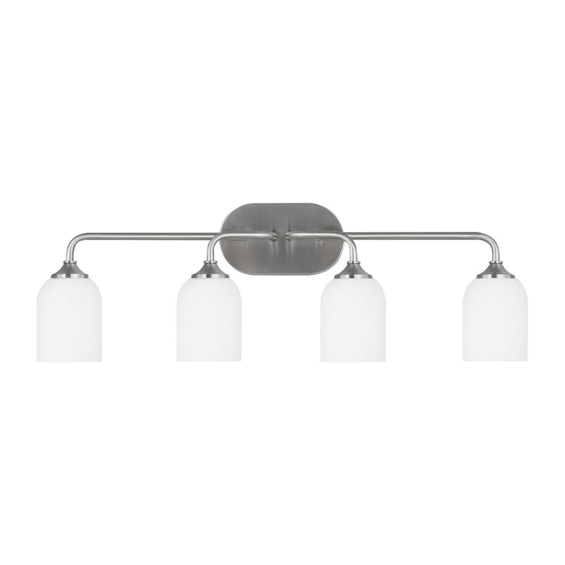 Generation Lighting GLV1024BS Four Light Vanity, Brushed Steel