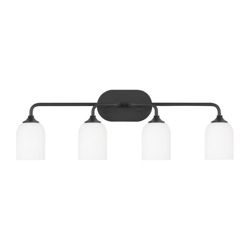 Generation Lighting GLV1024MBK Four Light Vanity, Midnight Black