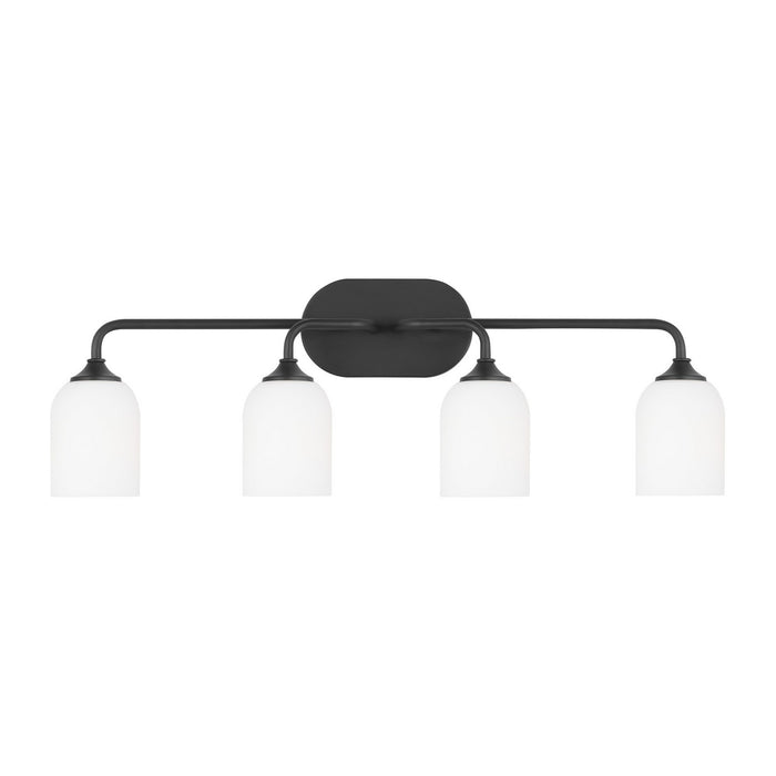 Generation Lighting GLV1024MBK Four Light Vanity, Midnight Black