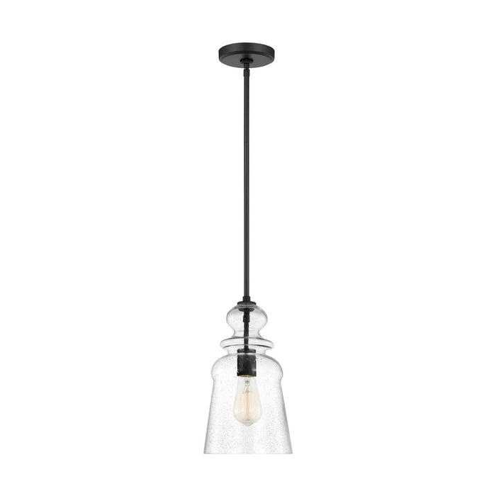Generation Lighting 6536901-112 One Light Pendant, Midnight Black