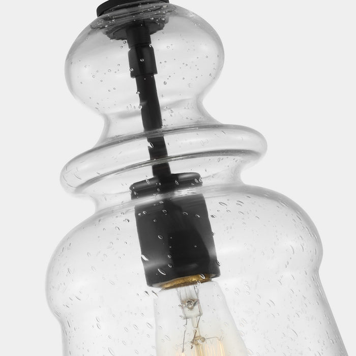 Generation Lighting 6536901-112 One Light Pendant, Midnight Black