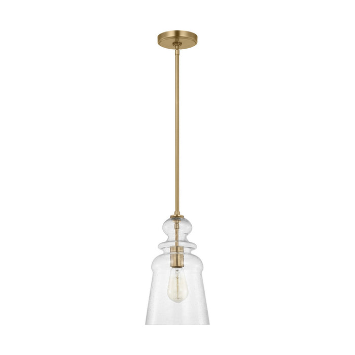 Generation Lighting 6536901-848 One Light Pendant, Satin Brass