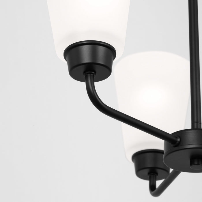 Generation Lighting 3115203-112 Three Light Chandelier, Midnight Black