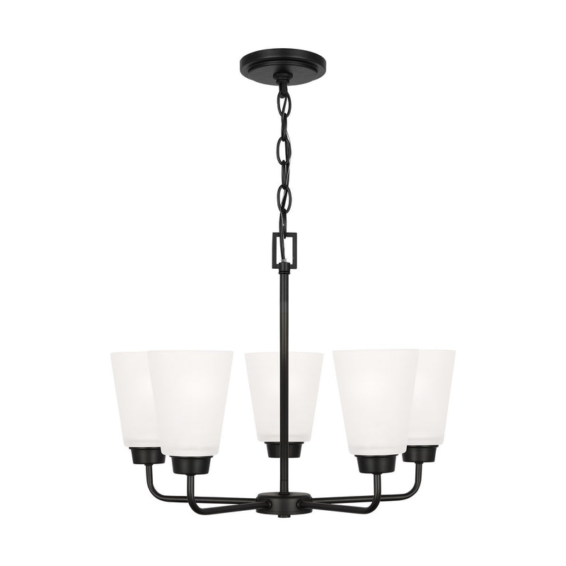 Generation Lighting 3115205-112 Five Light Chandelier, Midnight Black