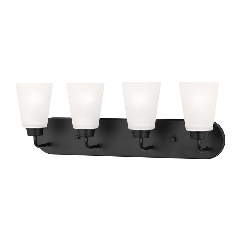 Generation Lighting 4415204-112 Four Light Wall / Bath, Midnight Black