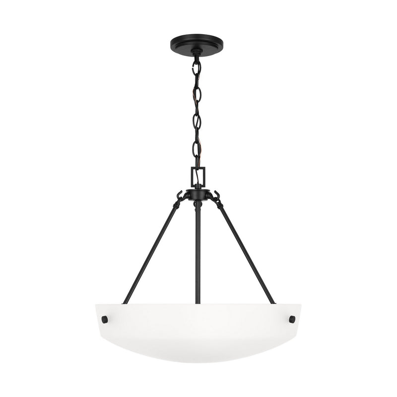 Generation Lighting 6615203-112 Three Light Pendant, Midnight Black
