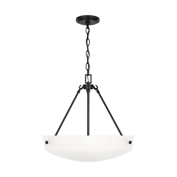 Generation Lighting 6615203-112 Three Light Pendant, Midnight Black