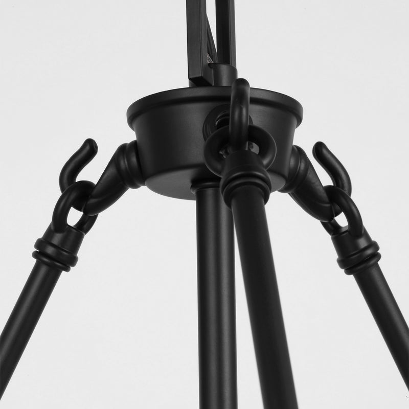 Generation Lighting 6615203-112 Three Light Pendant, Midnight Black