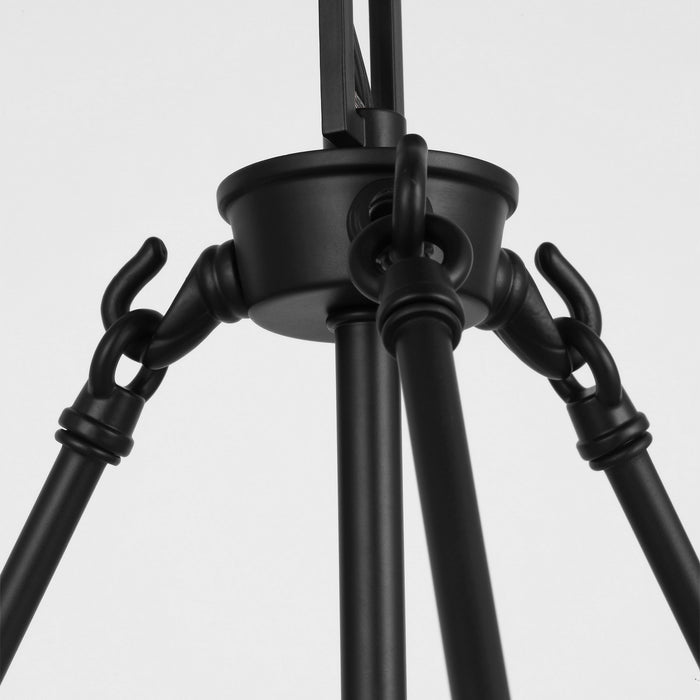 Generation Lighting 6615203-112 Three Light Pendant, Midnight Black