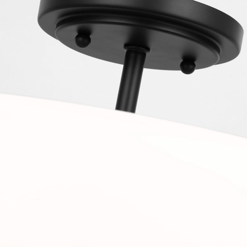 Generation Lighting 7715202-112 Two Light Semi-Flush Convertible Pendant, Midnight Black