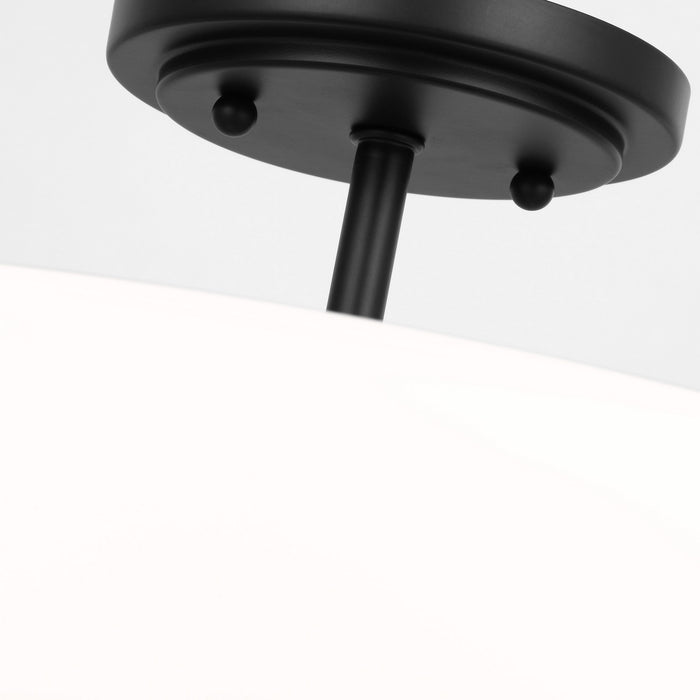 Generation Lighting 7715202-112 Two Light Semi-Flush Convertible Pendant, Midnight Black