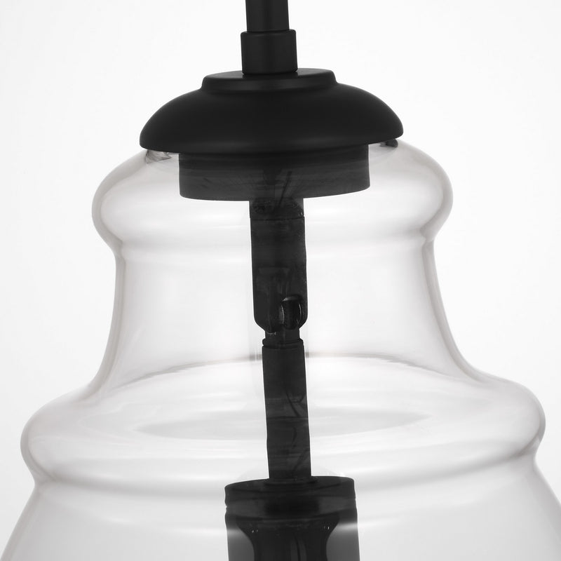 Generation Lighting P1484MBK One Light Pendant, Midnight Black
