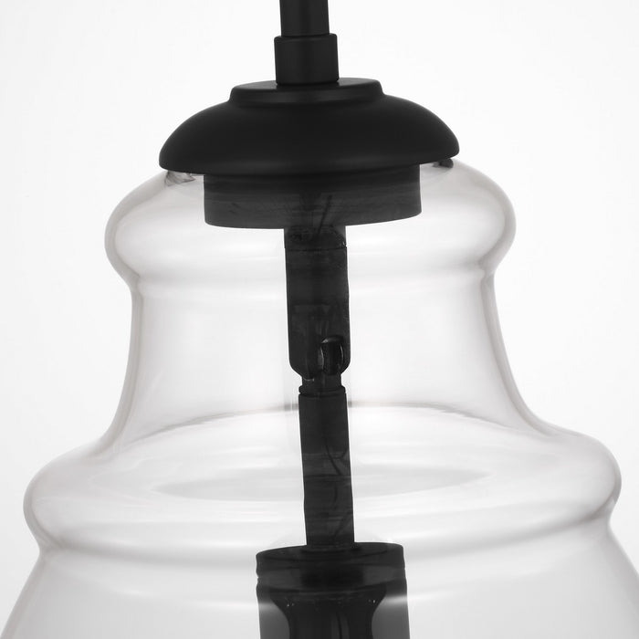 Generation Lighting P1484MBK One Light Pendant, Midnight Black