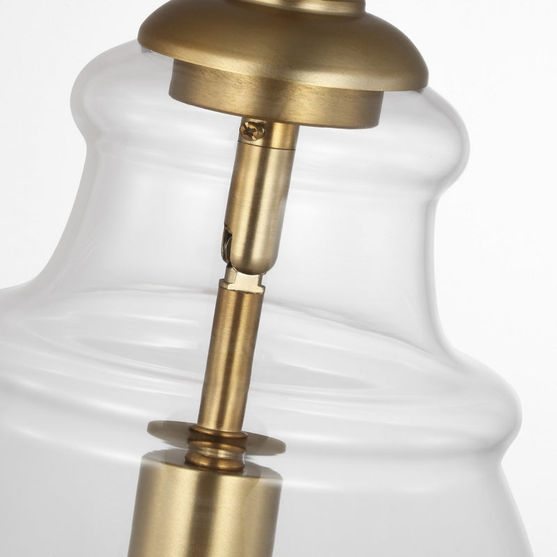 Generation Lighting P1484SB One Light Pendant, Satin Brass
