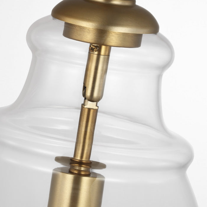 Generation Lighting P1484SB One Light Pendant, Satin Brass