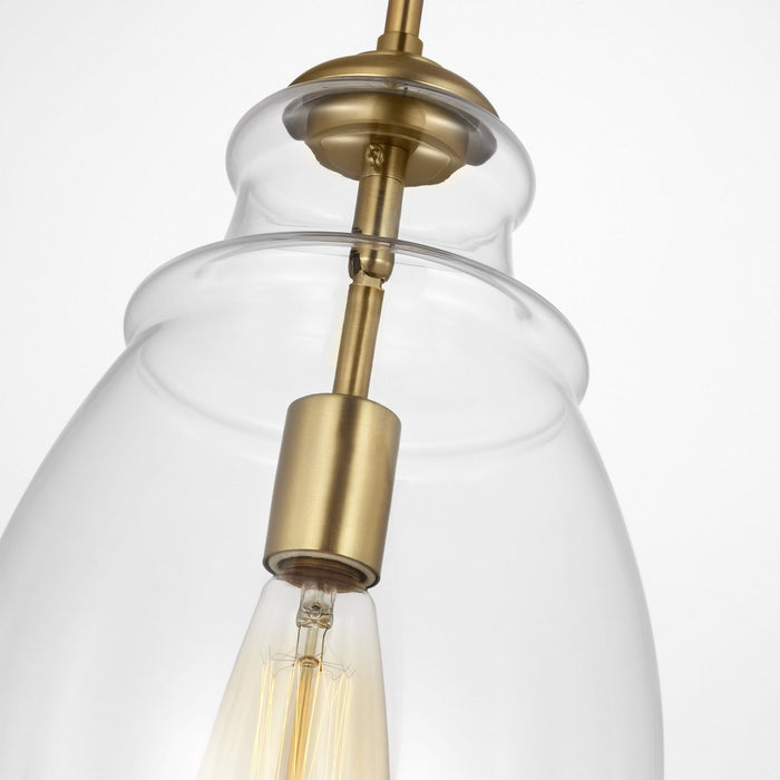 Generation Lighting P1484SB One Light Pendant, Satin Brass