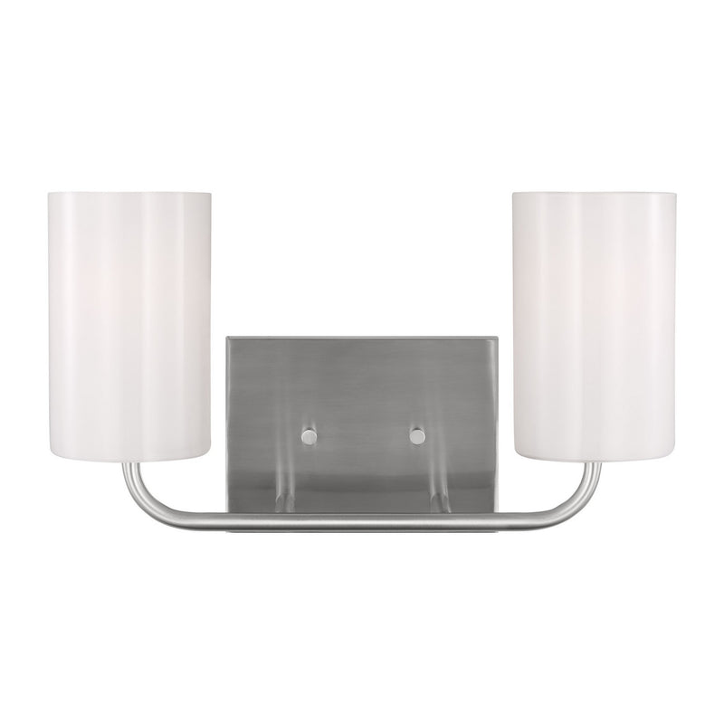 Generation Lighting GLV1002BS Two Light Vanity, Brushed Steel