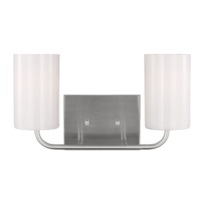 Generation Lighting GLV1002BS Two Light Vanity, Brushed Steel