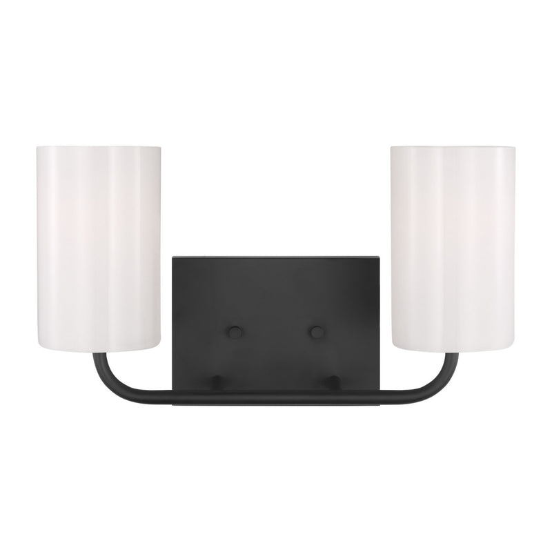 Generation Lighting GLV1002MBK Two Light Vanity, Midnight Black