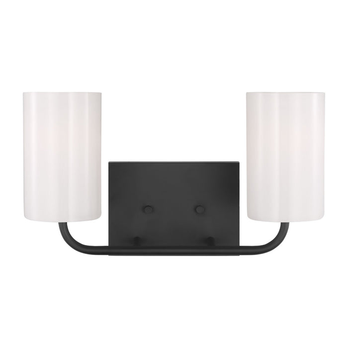 Generation Lighting GLV1002MBK Two Light Vanity, Midnight Black