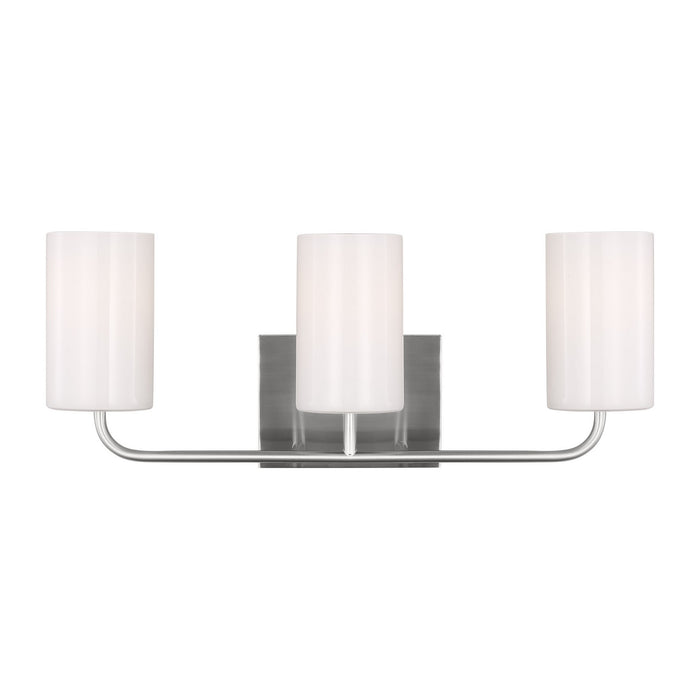 Generation Lighting GLV1003BS Three Light Vanity, Brushed Steel