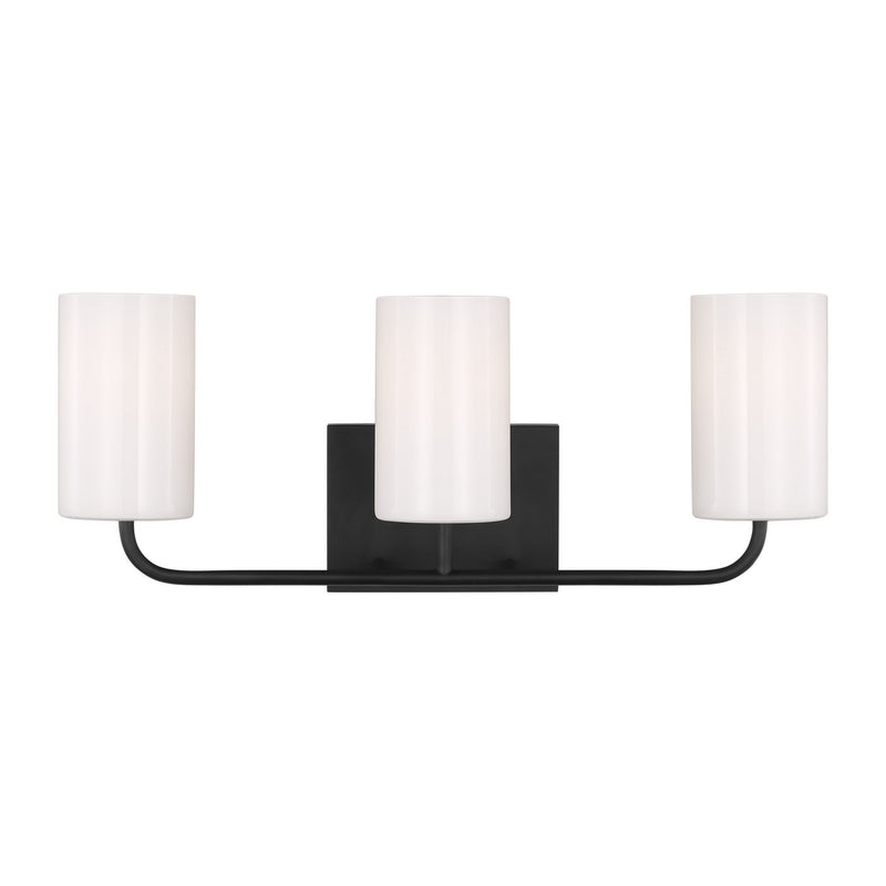 Generation Lighting GLV1003MBK Three Light Vanity, Midnight Black